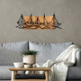 Wallity Ships In The Sea - Accesorio decorativo de pared de madera y metal